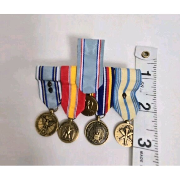 U.S. Air Force USAF 11 Ribbon Bar‎ Rack  6 National Defense Bronze Medals PINS - Picture 8 of 16